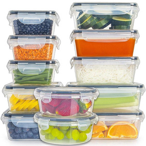 12 piece refrigerator fresh-keeping plastic lunch box kitchen sealed jar grain food storage box containers set