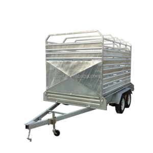 8x5 galvanized cattle trailer with 3 way gate open