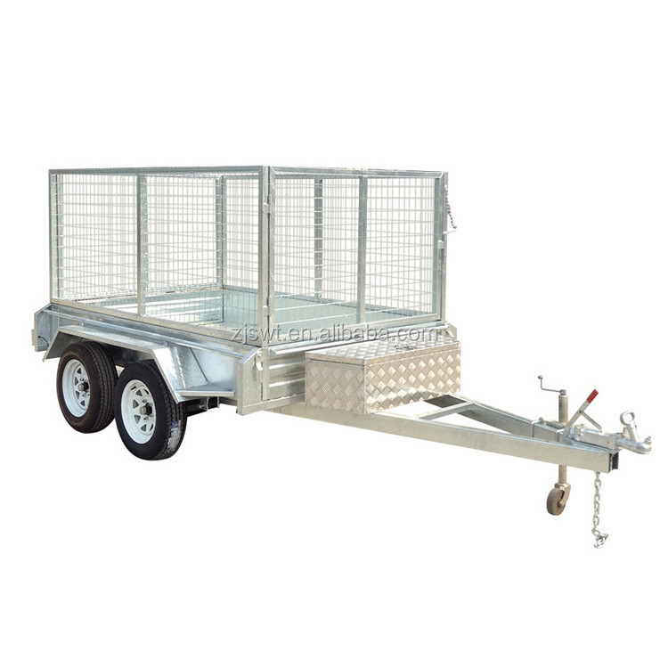 Strong welded hot dipped galvanized tandem axle utility box trailer