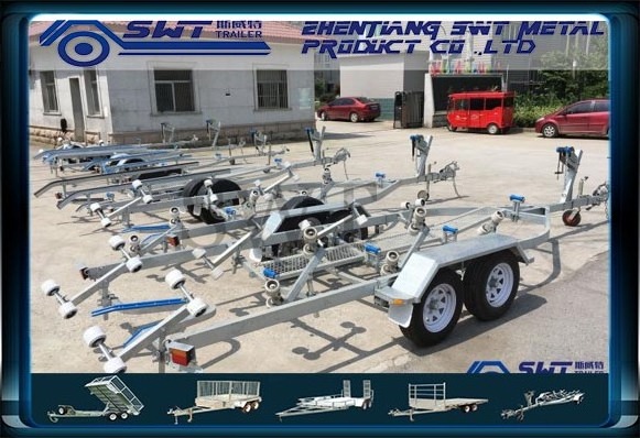 Hot dipped galvanized skid boat trailer semi boat trailer