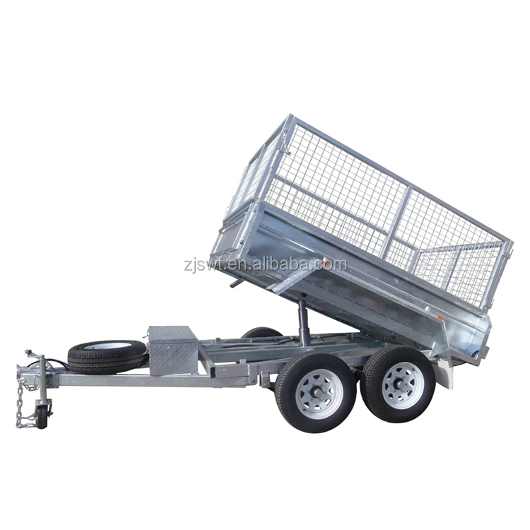 8x5 9x5 10x5 10x6 12x6 hydraulic tipping trailer with cage