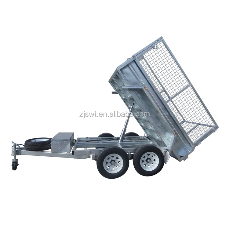 8x5 9x5 10x5 10x6 12x6 hydraulic tipping trailer with cage