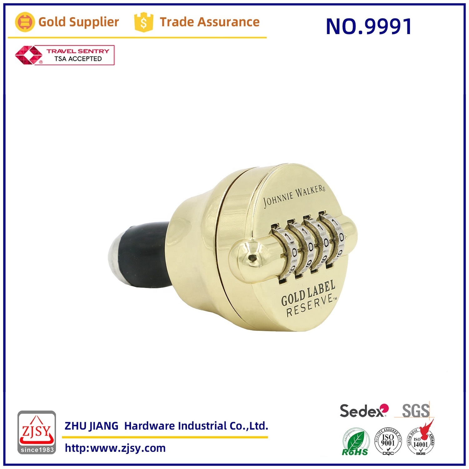 9991 Pub Bottle Stopper 4 Digit Combination Wine Bottle Lock