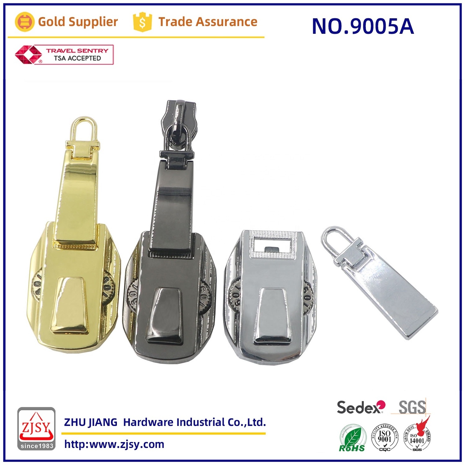 9005A Customizable Exquisite Backpack Zipper Lock Security Metal 2-Digit Combination Zipper Lock