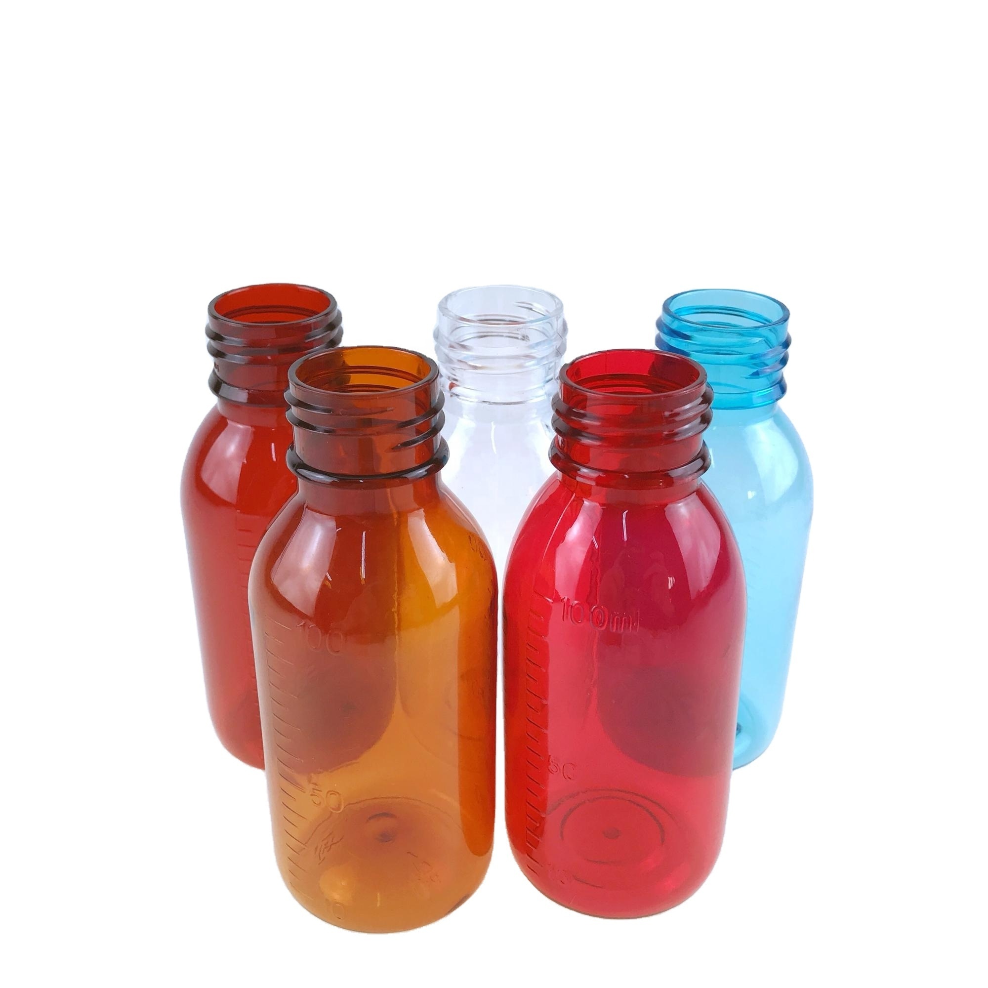 100ml PET maple Plastic Liquid cough Syrup Bottles with childproof cap Pharmaceutical