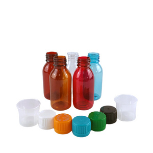 100ml PET maple Plastic Liquid cough Syrup Bottles with childproof cap Pharmaceutical