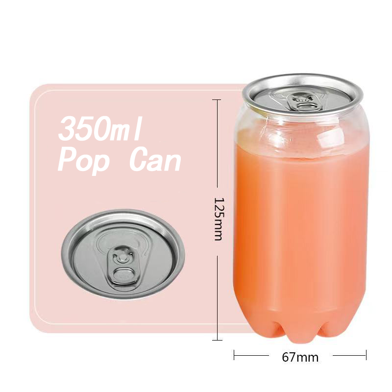 350/500/650ML food grade Plastic PET beveragel pop top can bottle with easy open aluminum pop lid