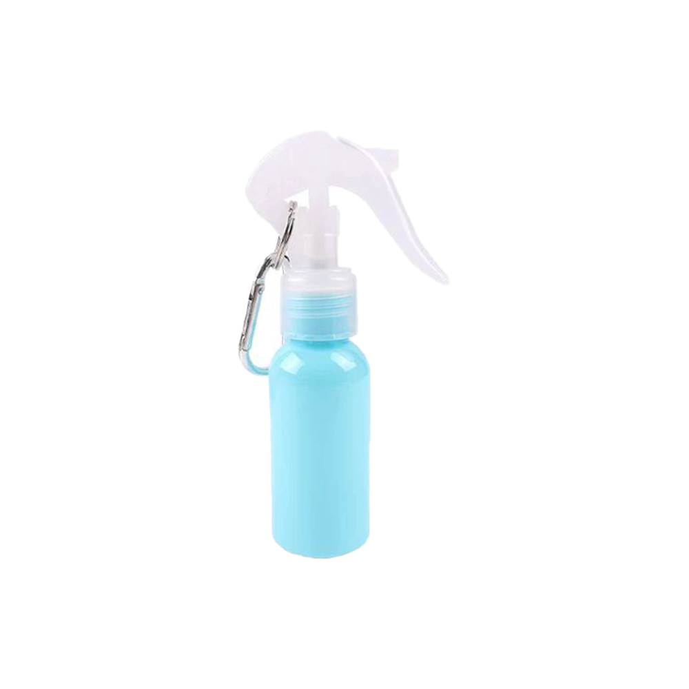 24/410 refillable 2oz 60ml hand sanitizer alcohol spray keychain bottle with mini trigger mouse sprayer and keychain hook