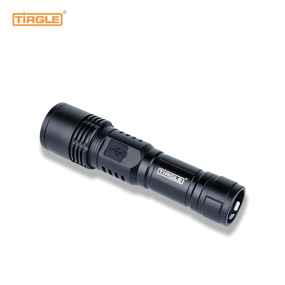 3 Modes Long Range Zoomable Laser Flashlight Type-c Charge Powerful Torch Light Customizable Camping Hiking Emergency LED Torch