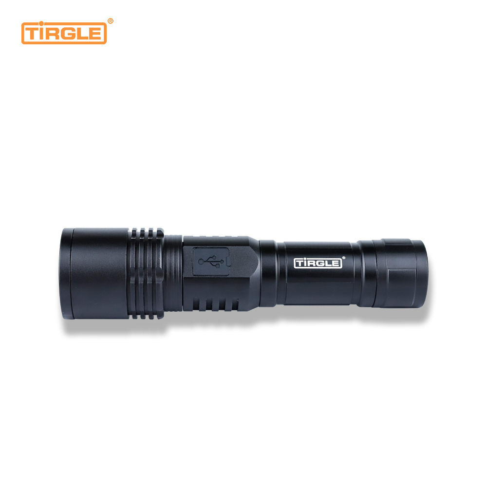 3 Modes Long Range Zoomable Laser Flashlight Type-c Charge Powerful Torch Light Customizable Camping Hiking Emergency LED Torch