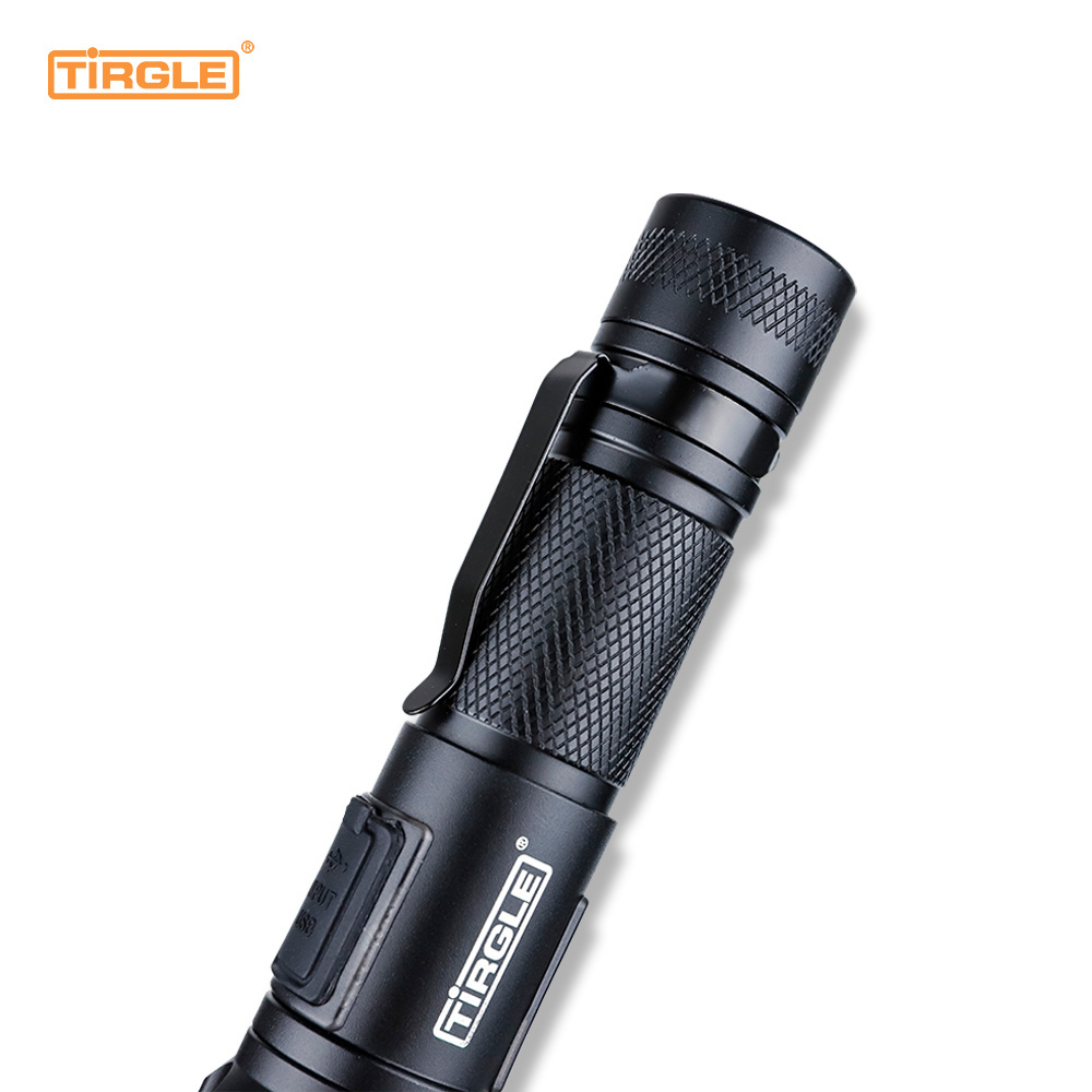 Powerful Long Throw Zoom LED Flashlight 5 Modes High Brightness Tactical Flashlight With Pen Clip Rechargeable Torch