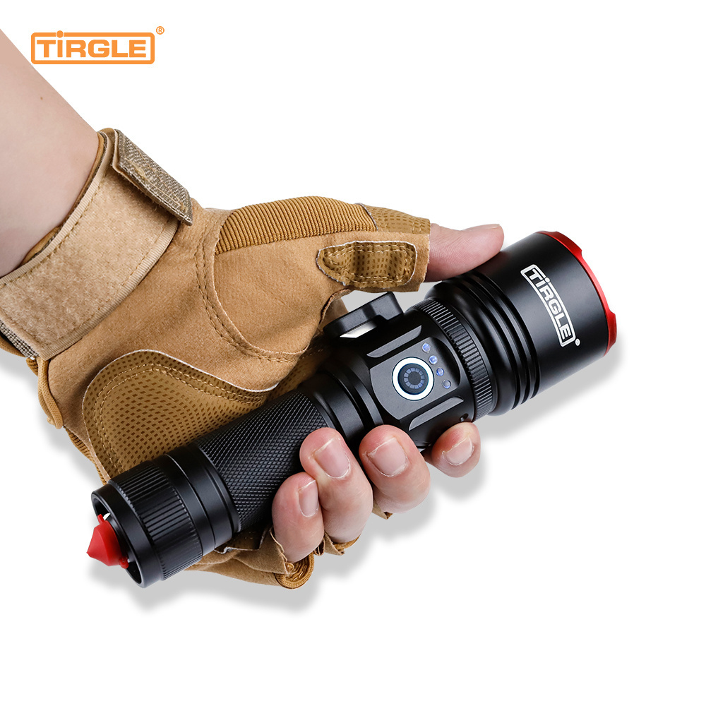 Self Defense Tactical Flashlight With Rope Cutter Safety Hammer Emergency LED Torch Rechargeable Powerful Zoom Torch Lights