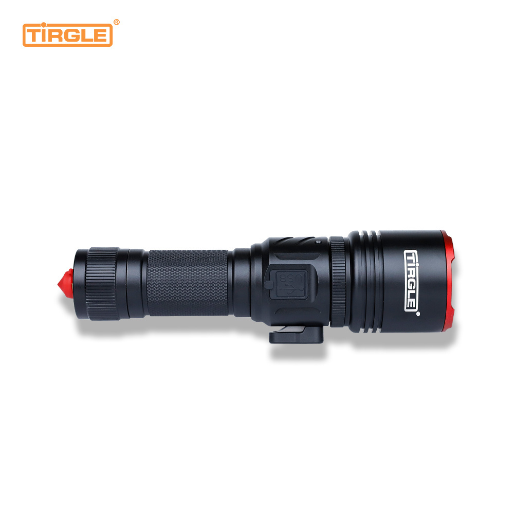 Self Defense Tactical Flashlight With Rope Cutter Safety Hammer Emergency LED Torch Rechargeable Powerful Zoom Torch Lights