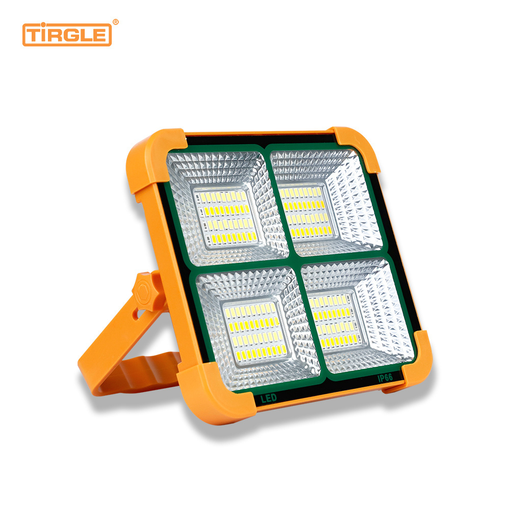 Remote Control Solar Flood Light Outdoor Multifunctional Camping Light Rechargeable Portable Work Lights