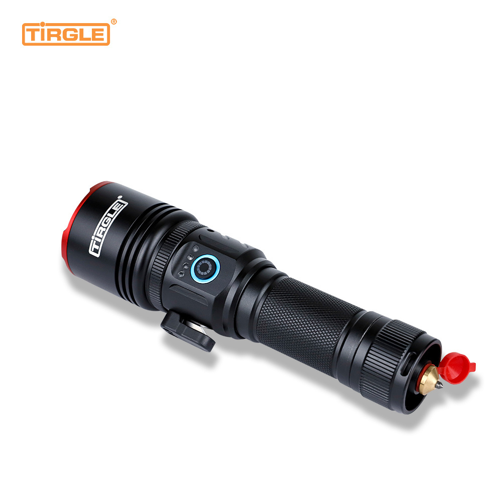 Self Defense Tactical Flashlight With Rope Cutter Safety Hammer Emergency LED Torch Rechargeable Powerful Zoom Torch Lights