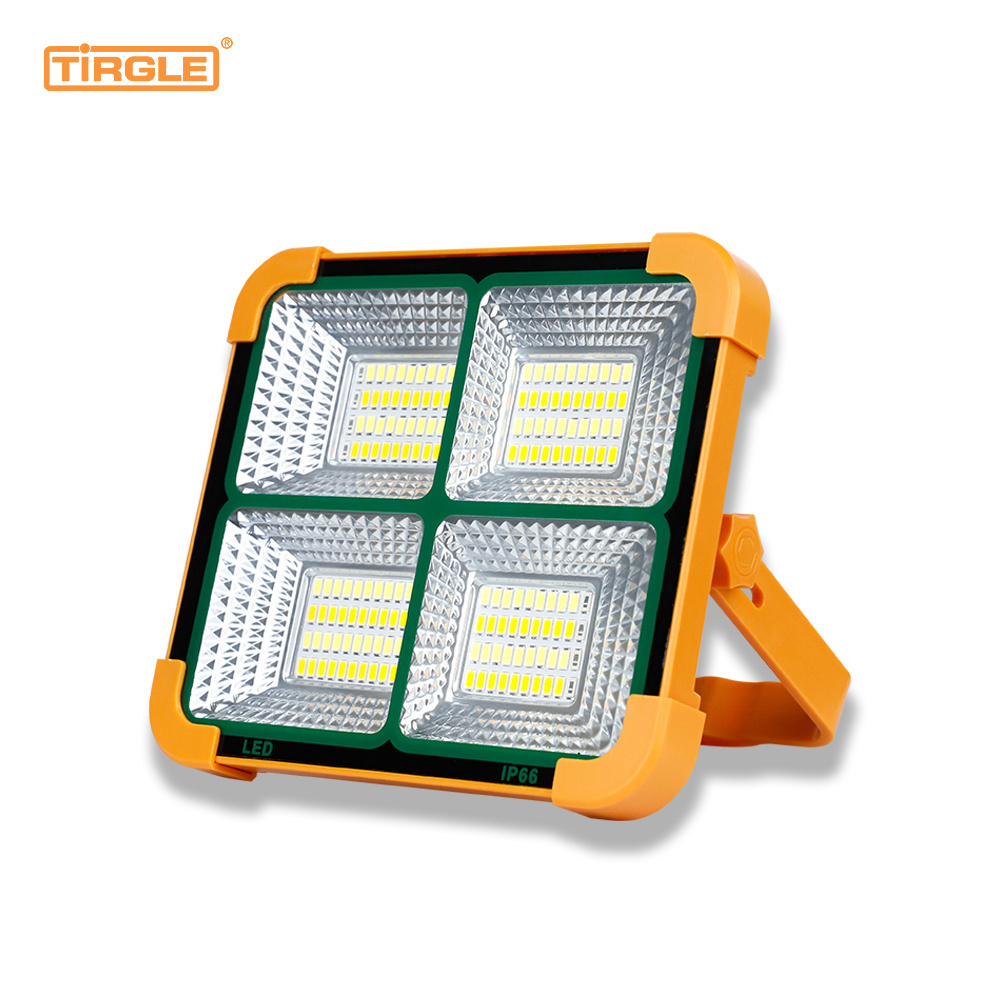 Remote Control Solar Flood Light Outdoor Multifunctional Camping Light Rechargeable Portable Work Lights