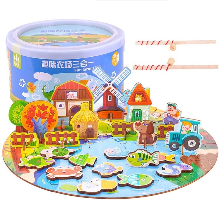 3d stereoscopic children Marine Fishing 3 in 1 magnetic blocks toys 	preschool educational toys