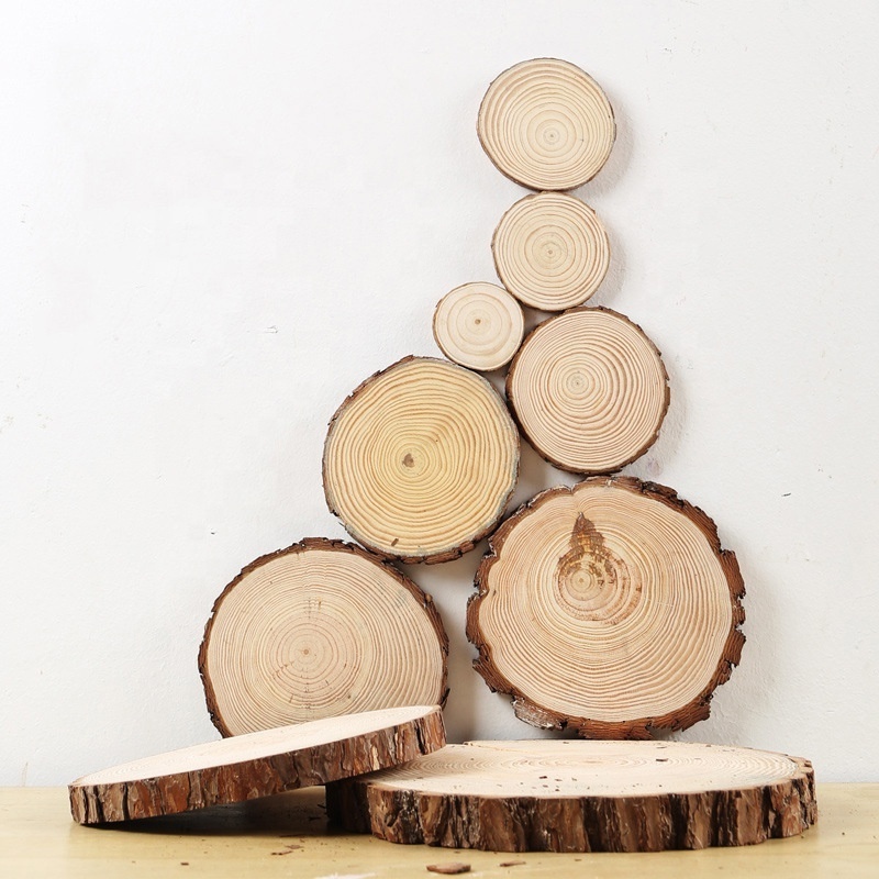 Wholesale Home Hanging Decorations Unfinished Round Diy Craft Natural Wood Slices