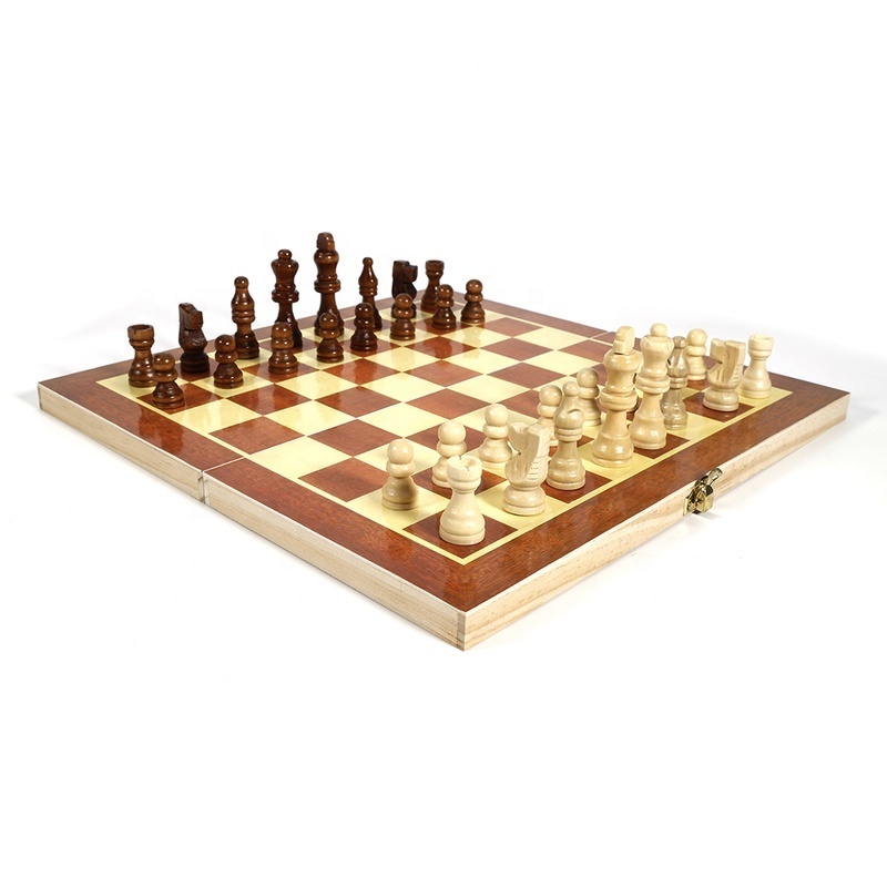 Custom Free Sample Portable Folding Packaging Wooden Chess Cheap Chess Sets Board