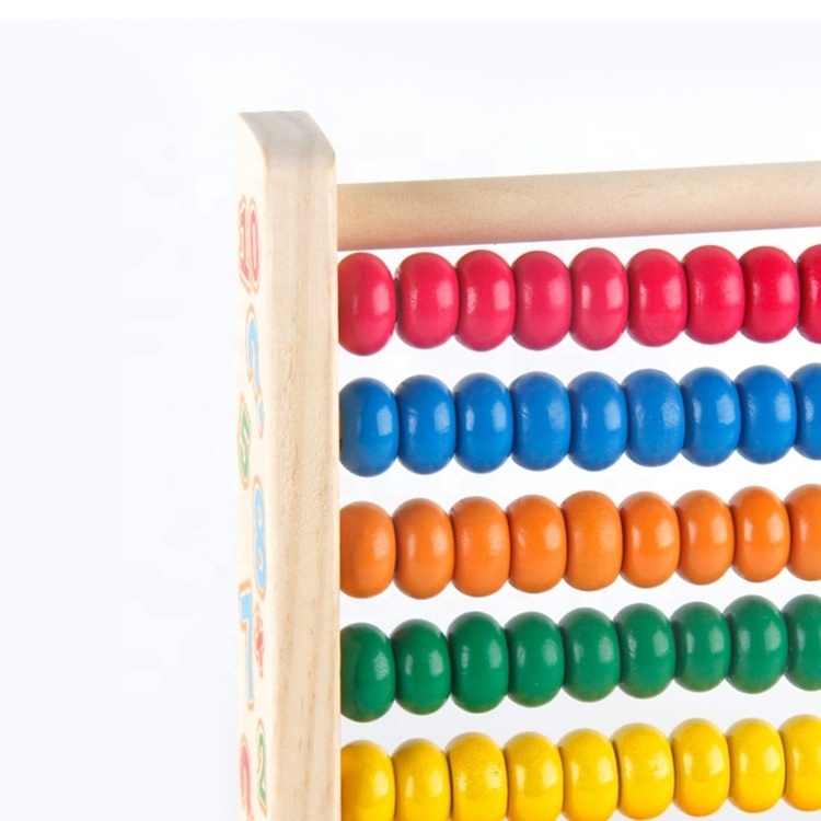 Colorful Digital Computing Frame Kids Ten Arithmetic Wooden Abacus Calculation Toys