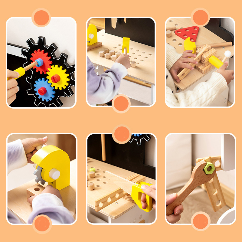 Juguetes Para Los Ninos Baby Wooden Nut Disassembly Tool Table Game Montessori Educational Activity Learning Toys For Kids