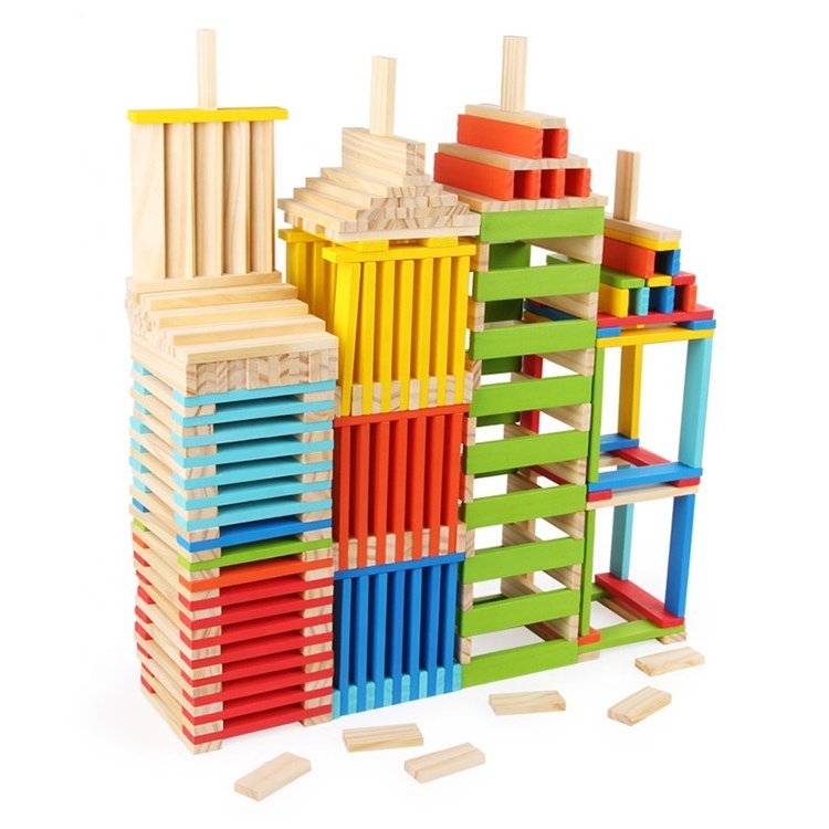 Diy Colorful Building Block Bricks Construct Toy Set Wooden Blocks For Block Printing