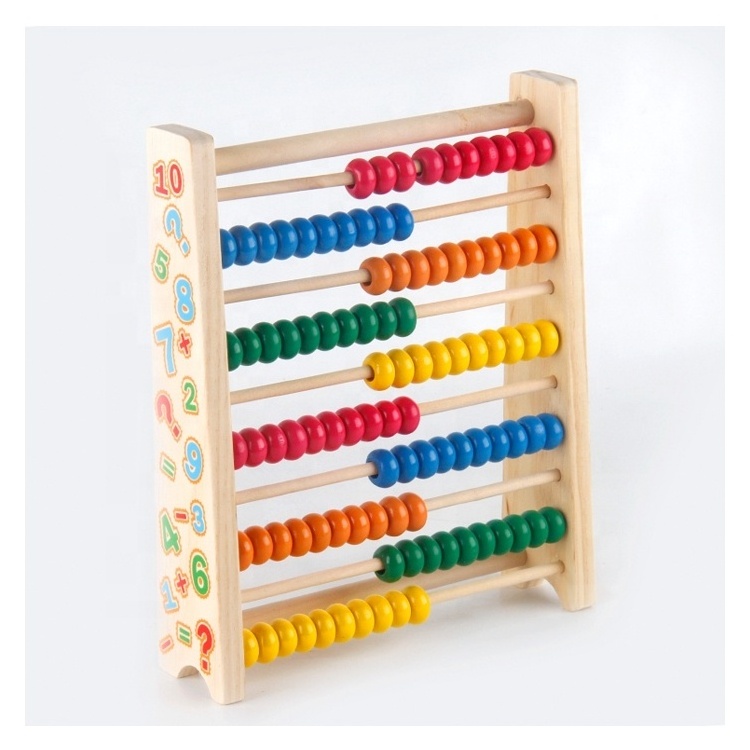 Colorful Digital Computing Frame Kids Ten Arithmetic Wooden Abacus Calculation Toys