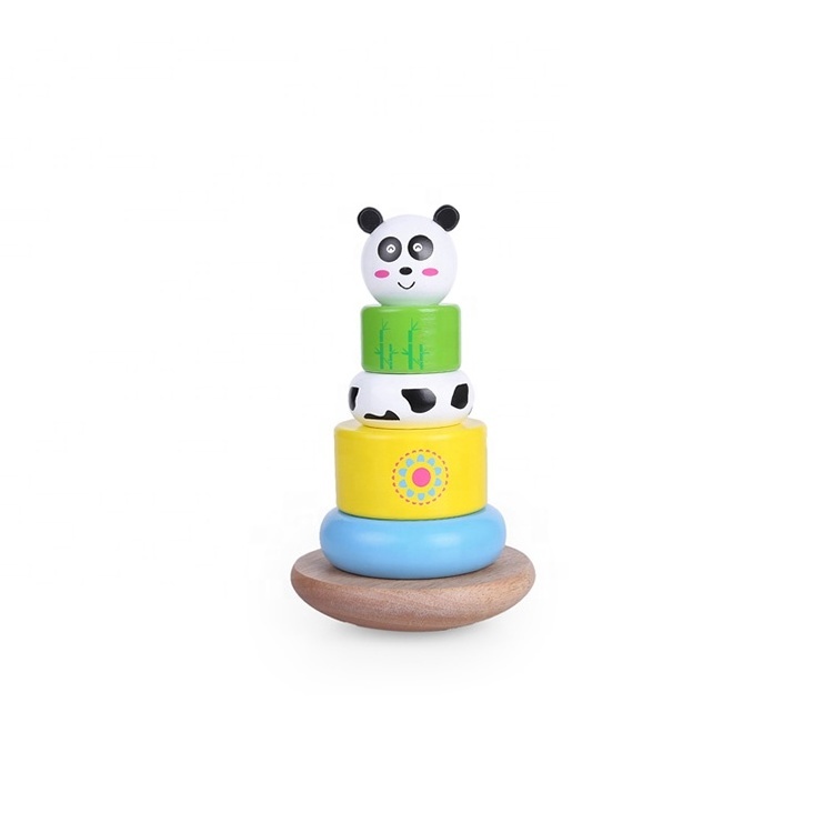 Multifunction Diy Cute Animal Rainbow Stacking Tower Tumbler Toy  Baby Tumbler Ring Toy