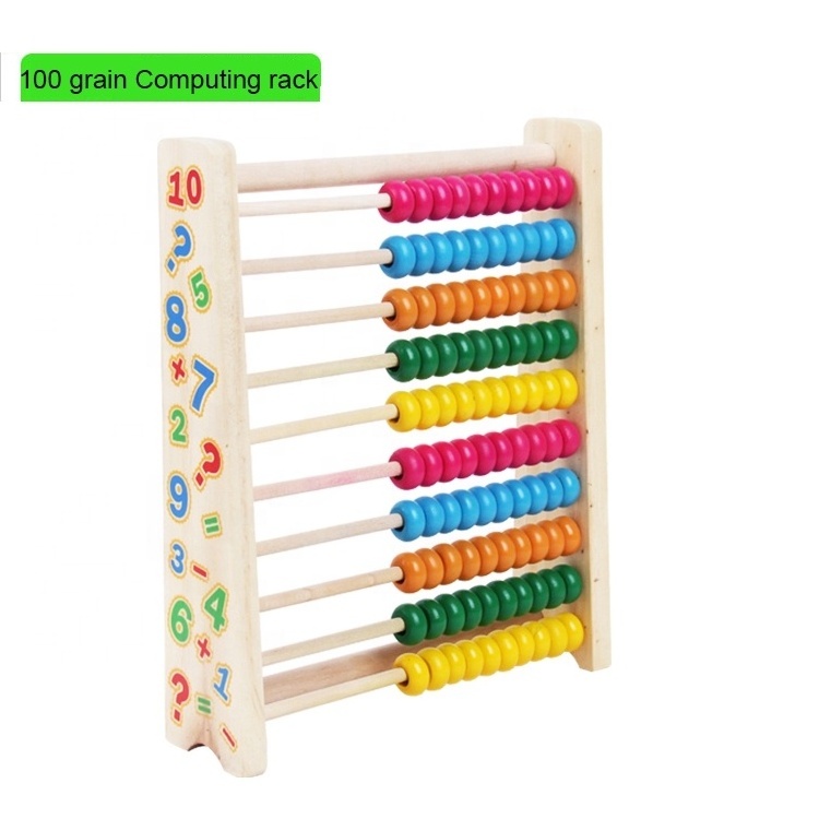 Colorful Digital Computing Frame Kids Ten Arithmetic Wooden Abacus Calculation Toys