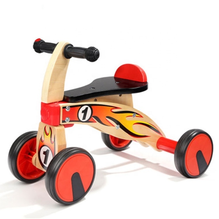 Educational Kids Wooden Ride On  Walker Toddler Balance Animal Bike Toys Kids Car