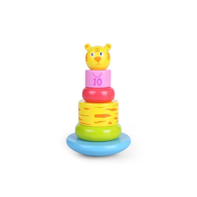 Multifunction Diy Cute Animal Rainbow Stacking Tower Tumbler Toy  Baby Tumbler Ring Toy