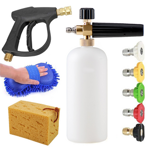 High Quality Snow Foam Lance Car Wash Pressure Washer Jet Wash 1/4" Quick Release Adjustable Foam Cannon With Sponge