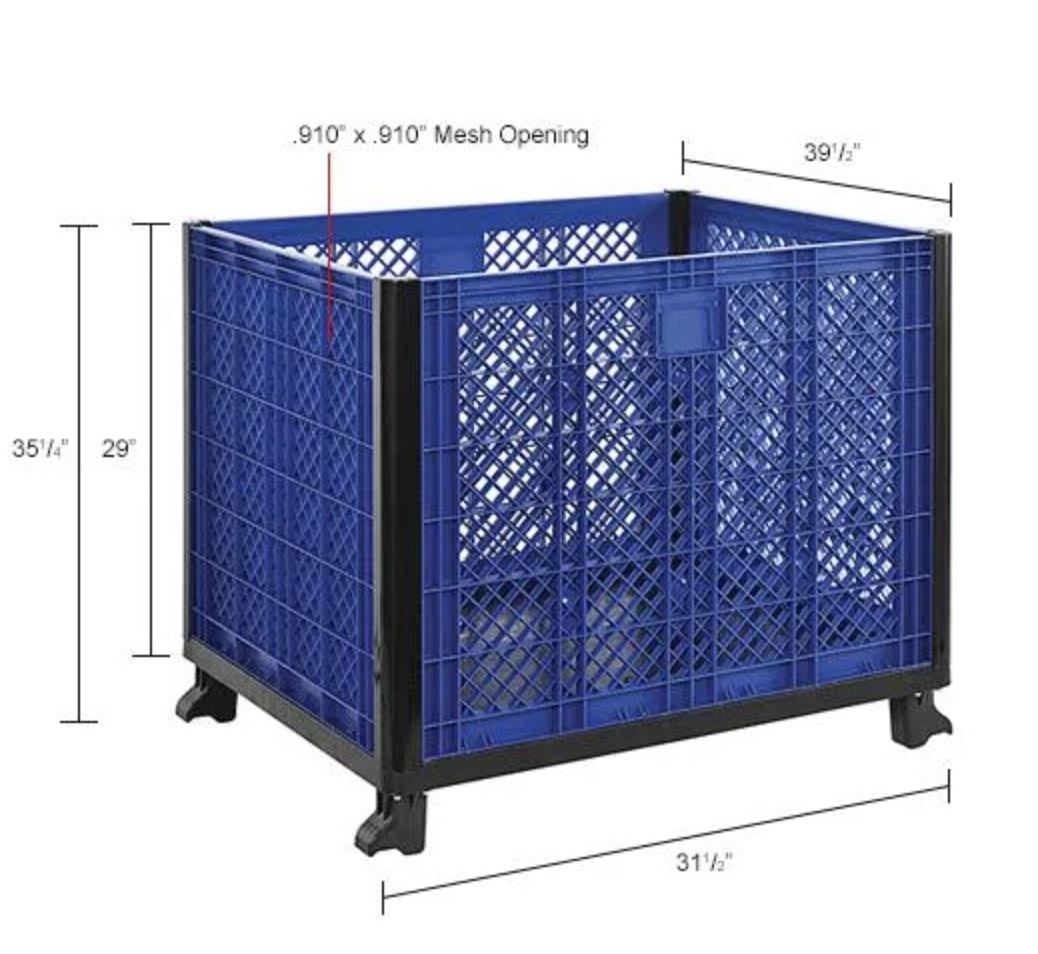 Multifunctional Industrial Level Shelf Rack Plastic Easy Assembly Solid Wall Container 39-1/4 x 31-1/2 x 33-1/2 Overall ,Blue