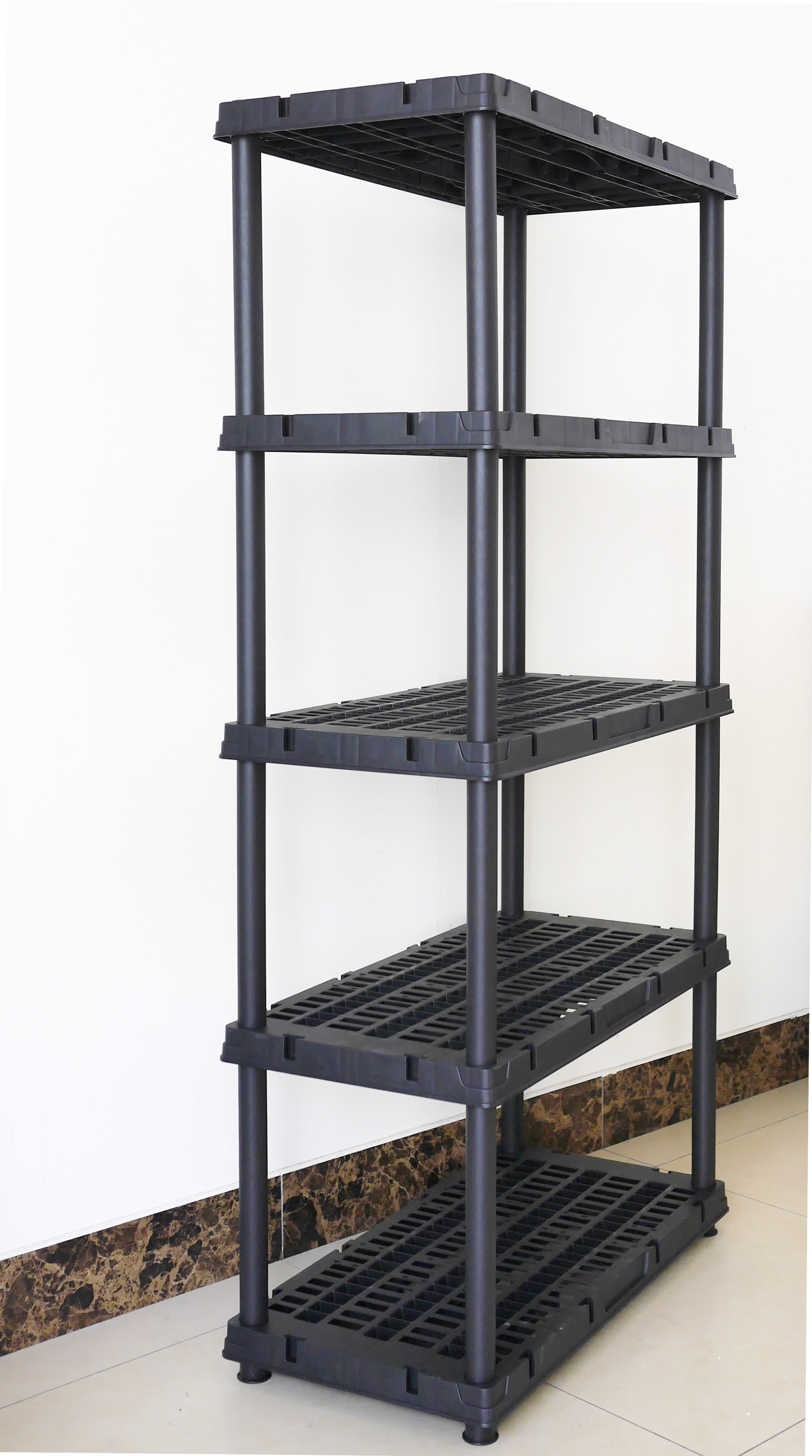 Heavy Duty Plastic Rack Shelves Boltless Free Standing Stackable Display Adjustable Assembly Household Warehouse Racks