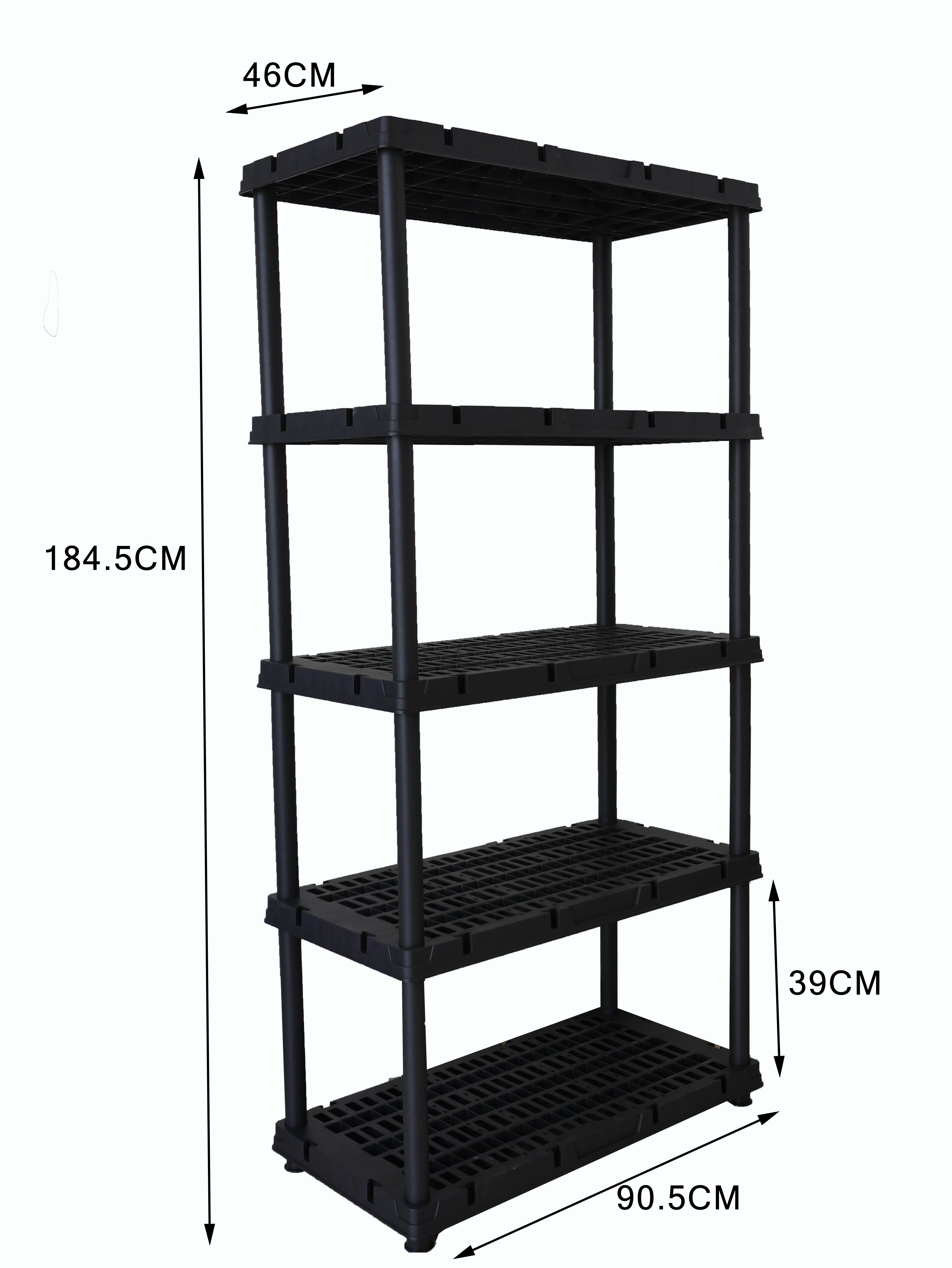 Heavy Duty Plastic Rack Shelves Boltless Free Standing Stackable Display Adjustable Assembly Household Warehouse Racks