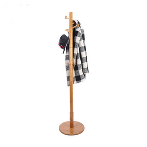 2019 New Design Eco-friendly Small Nature Furniture Bamboo Clothes Tree coat Hanger & Hat rack