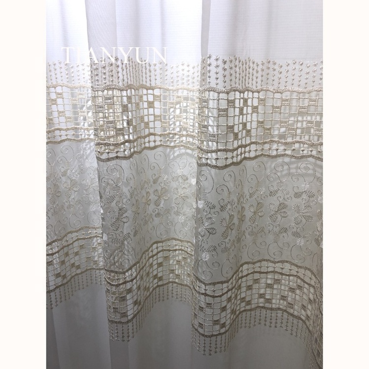 Latest Styles Arabic Design China Fabric Embroidery Linen Curtain Wholesale For Home Decor