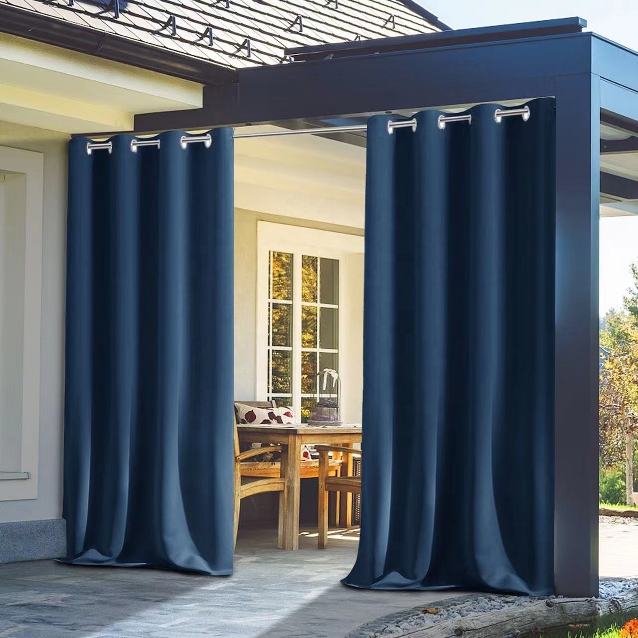 Wholesale Blackout Solid Gazebo Curtain Outdoor Curtains For Patio Waterproof