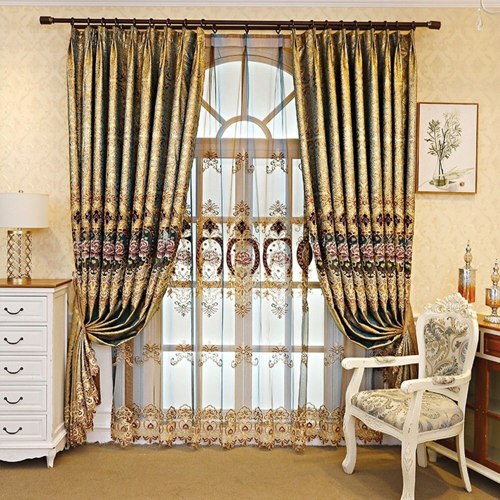 2024 Wholesale European Style Beautiful Embroidery Turkish Modern Curtains For House Hotel Office Living Room