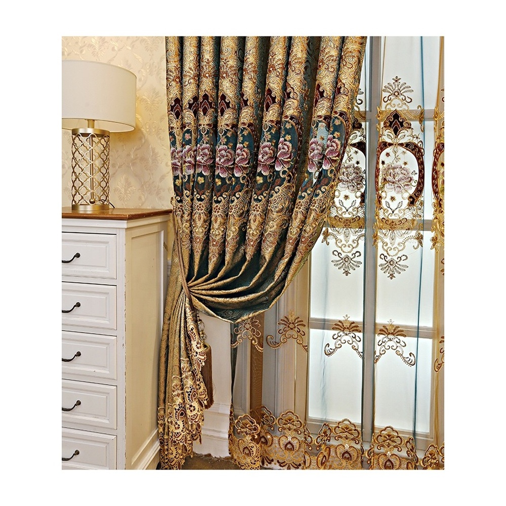 2024 Wholesale European Style Beautiful Embroidery Turkish Modern Curtains For House Hotel Office Living Room