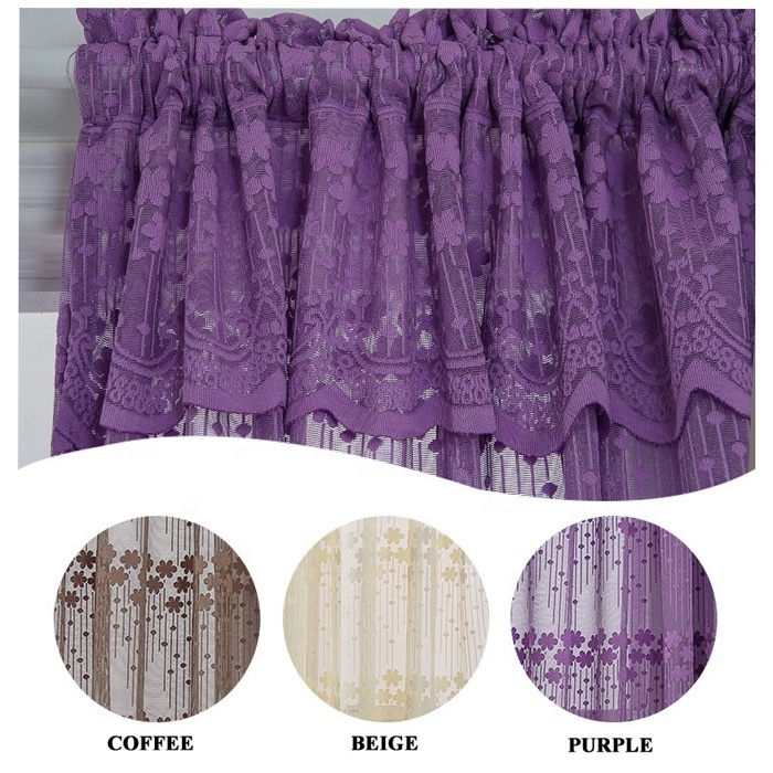 Hot Sale Product Arab Style Polyester Warp Knitted Jacquard Lace Curtain For Kitchen Window