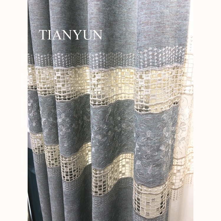 Latest Styles Arabic Design China Fabric Embroidery Linen Curtain Wholesale For Home Decor