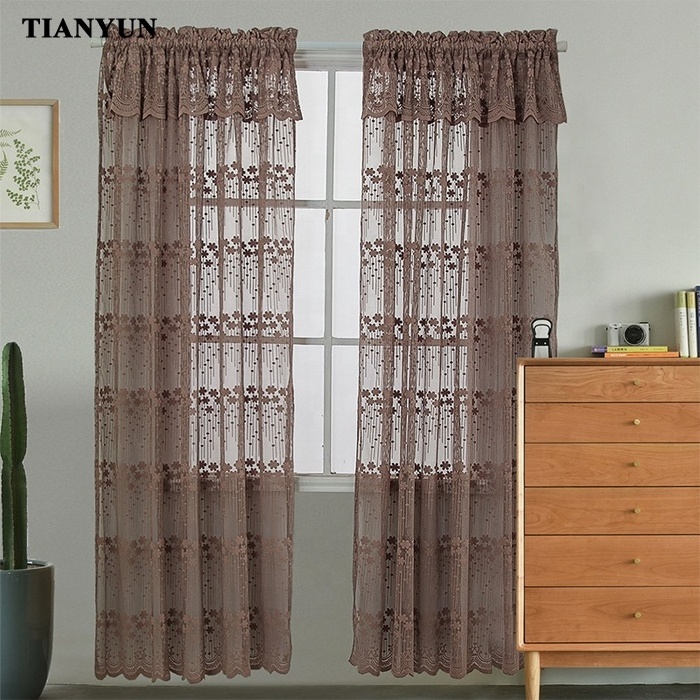 Hot Sale Product Arab Style Polyester Warp Knitted Jacquard Lace Curtain For Kitchen Window