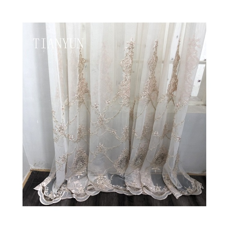 Biodegradable Modern Design Light Wedding Backdrop Turkish Sheer Fabric Curtain Organza For Living Room Bedroom