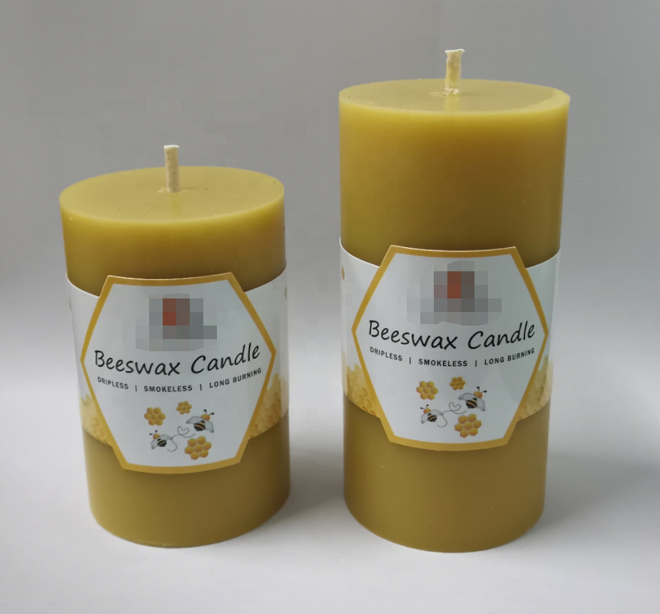 china company best seller natural beeswax pillar candle