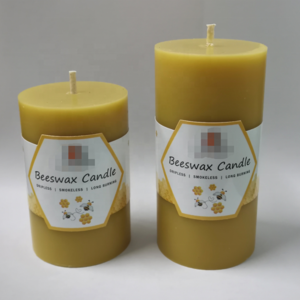 china company best seller natural beeswax pillar candle