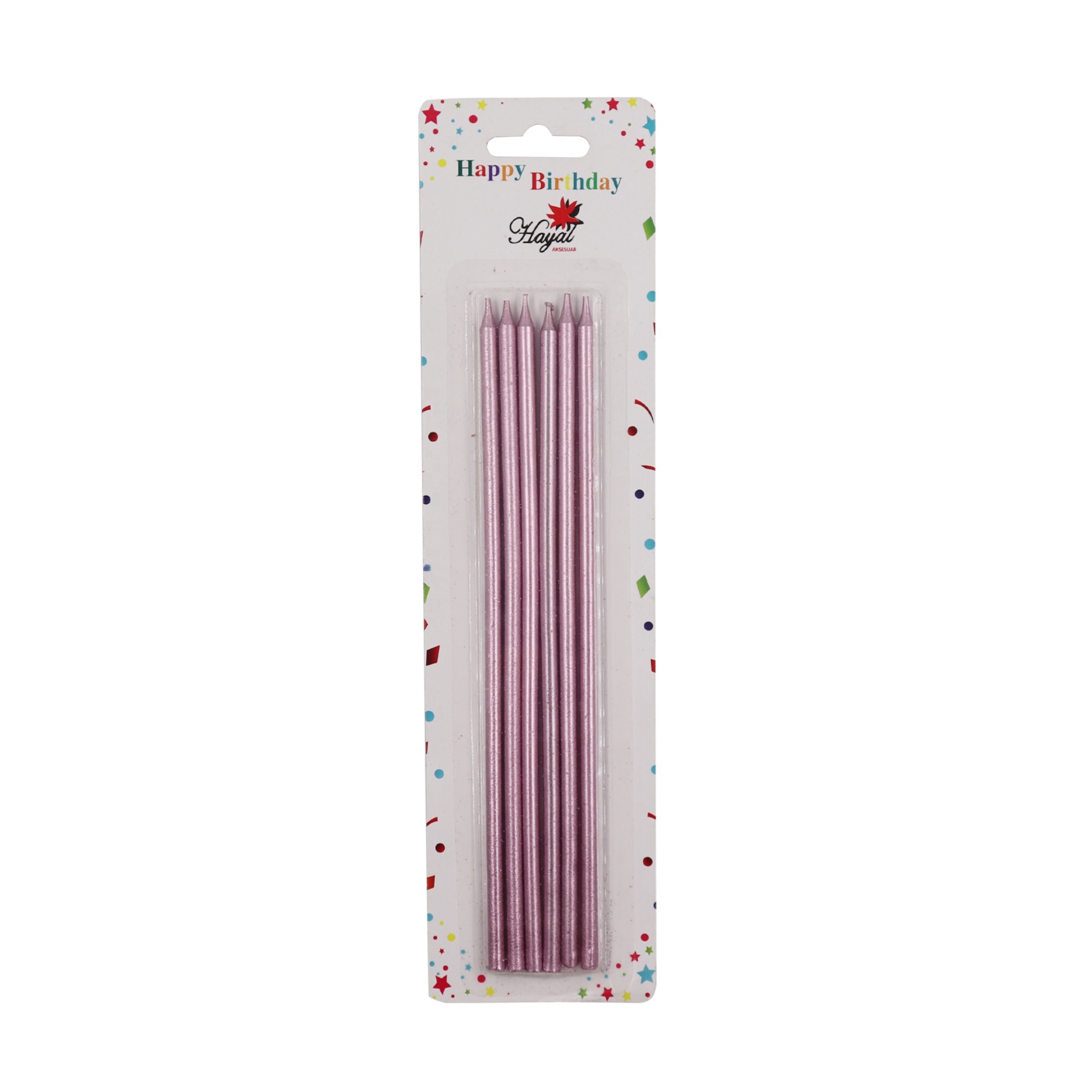 New design hot sale custom taper candle pack 6 pcs birthday candles with various colors