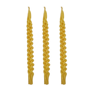 2021 new product luxury handmade beeswax candles multi-color braid jewish candles