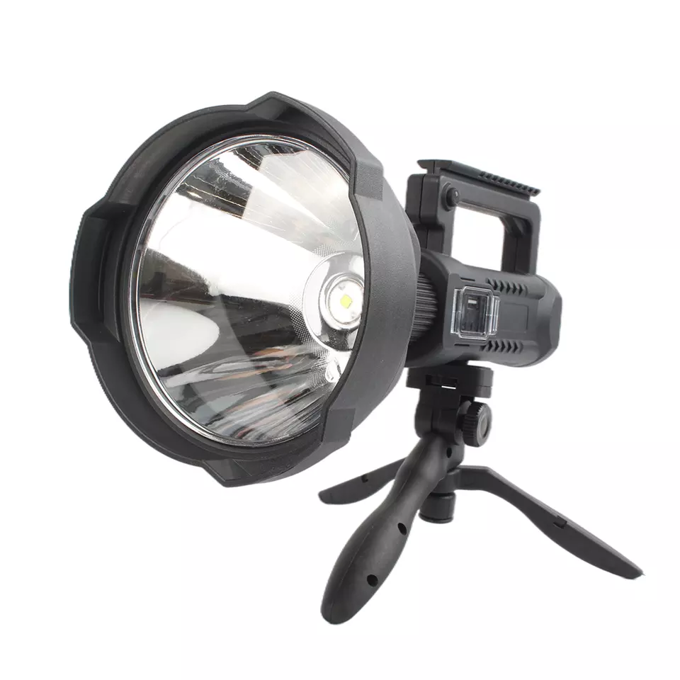 Portable Handheld Tripod 4 Modes 3000 Lumen LED Super Bright Searchlight Rechargeable Spotlight