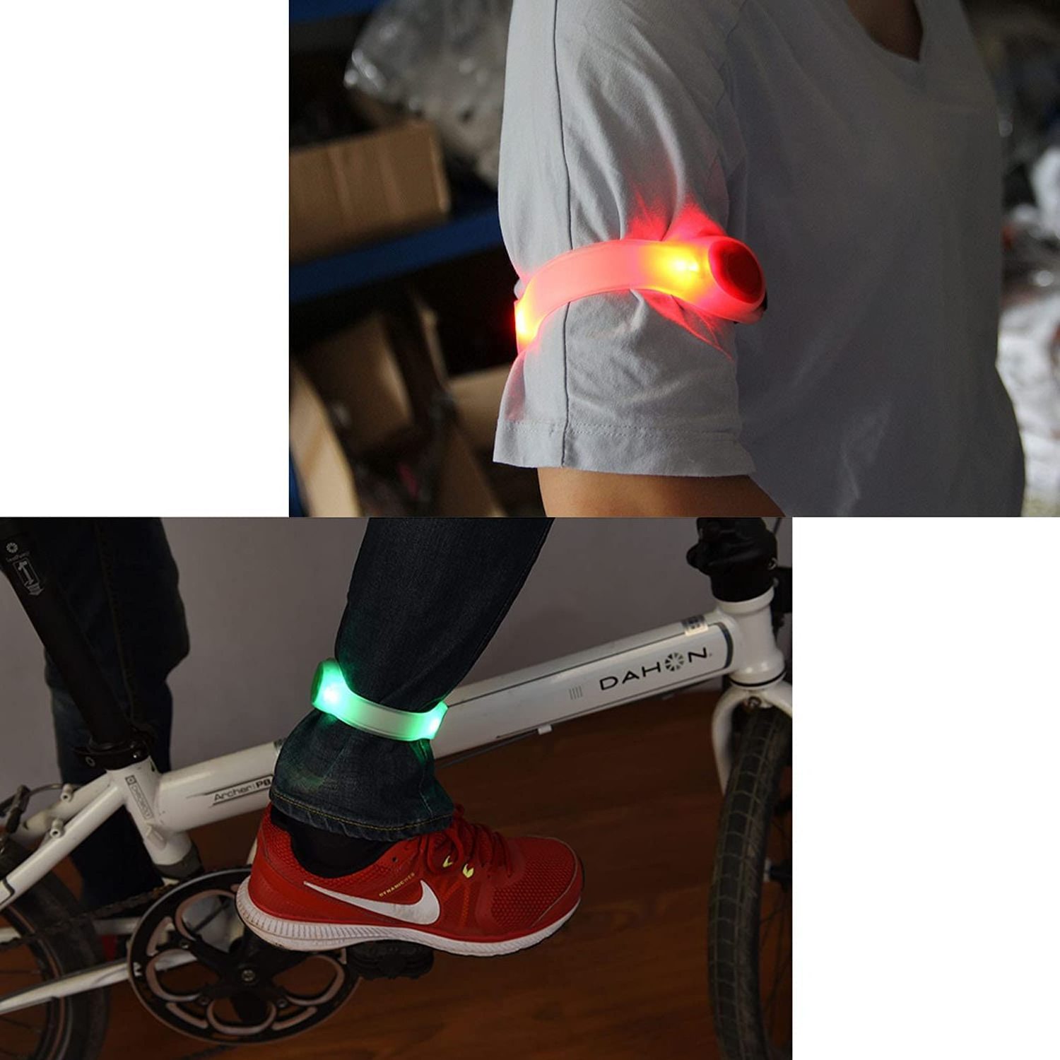 LED Glow Armbands Bracelets Lights Up Flashlights Ankle Band Flashing Safety Light for Women Men